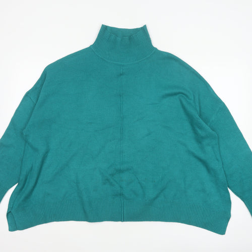 French Connection Women’s Green Roll Neck Relaxed Jumper Size L