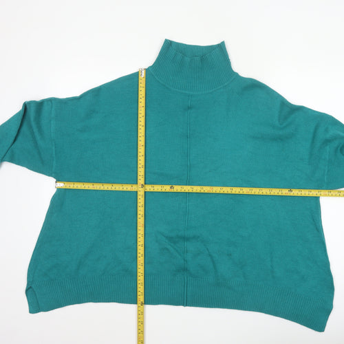 French Connection Women’s Green Roll Neck Relaxed Jumper Size L