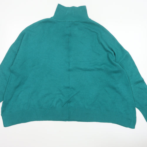 French Connection Women’s Green Roll Neck Relaxed Jumper Size L