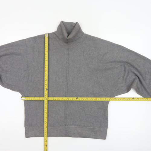 ZARA Women Grey Roll Neck Knit Pullover Jumper Size 14