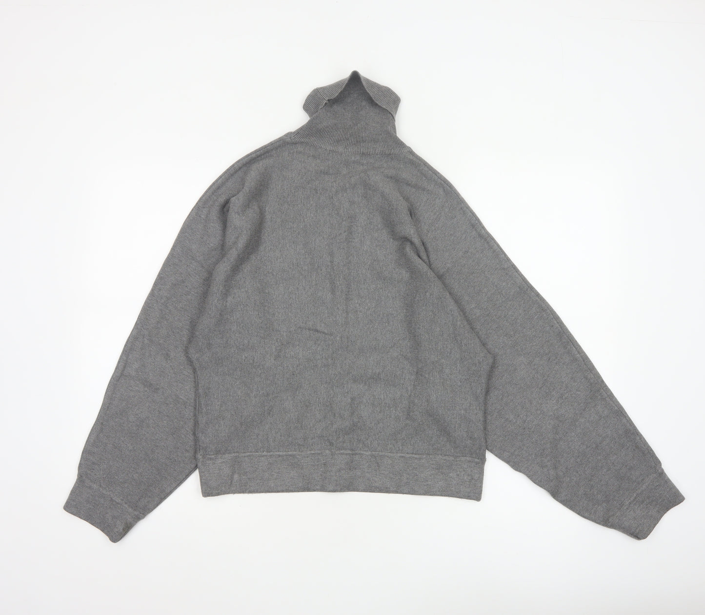 ZARA Women Grey Roll Neck Knit Pullover Jumper Size 14