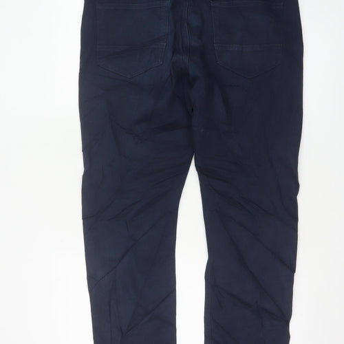 Marks and Spencer Men's Blue Slim Fit Chino Trousers 36/31
