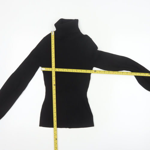 Karen Millen Women's Black Roll Neck Long Sleeve Slim Knit Jumper XS