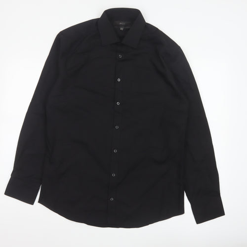Marks and Spencer Men's Black Slim Fit Long Sleeve Button-Up Shirt 15.5in