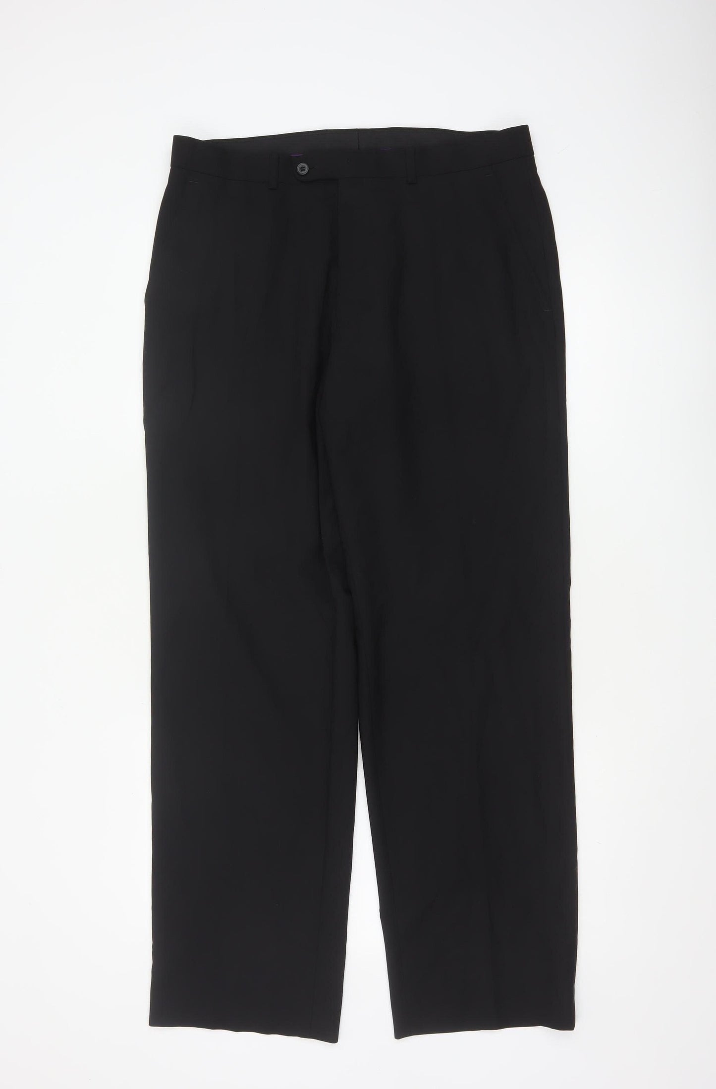 Taylor & Wright Men's Black Wool Blend Dress Trousers 34R