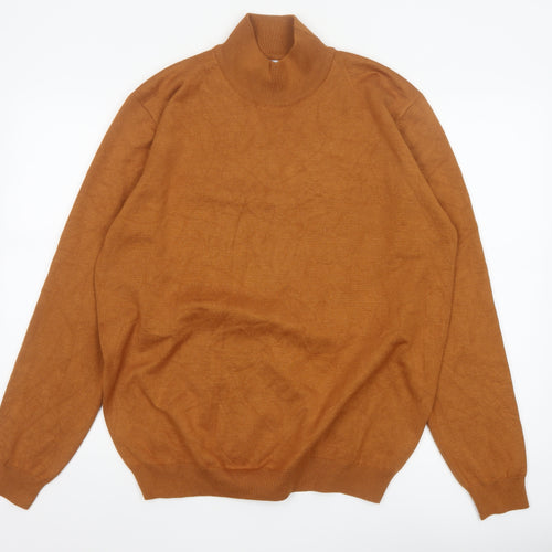 Sorbino Men’s Brown Roll Neck Pullover Jumper 2XL Viscose Knit