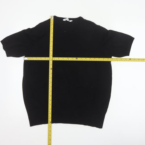The Set Women’s Black L Crew Neck Short Sleeve Pullover Jumper