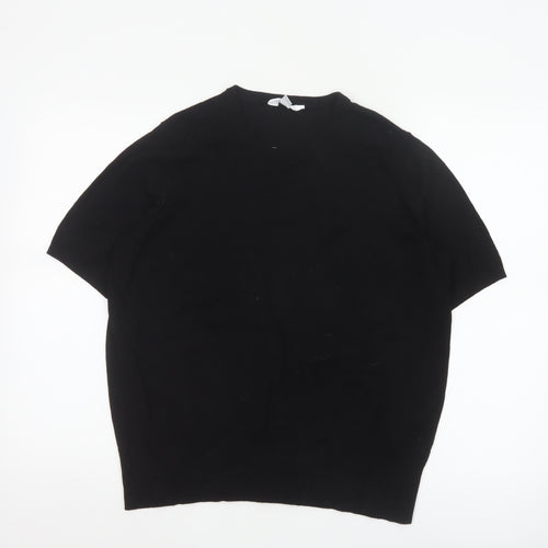 The Set Women’s Black L Crew Neck Short Sleeve Pullover Jumper