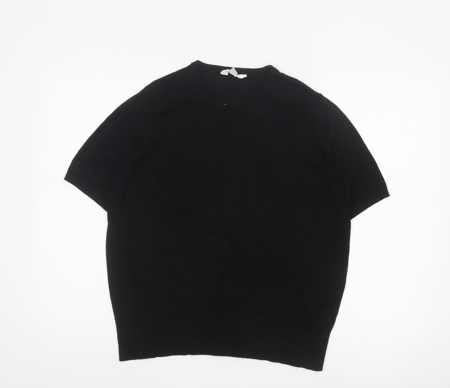 The Set Women’s Black L Crew Neck Short Sleeve Pullover Jumper