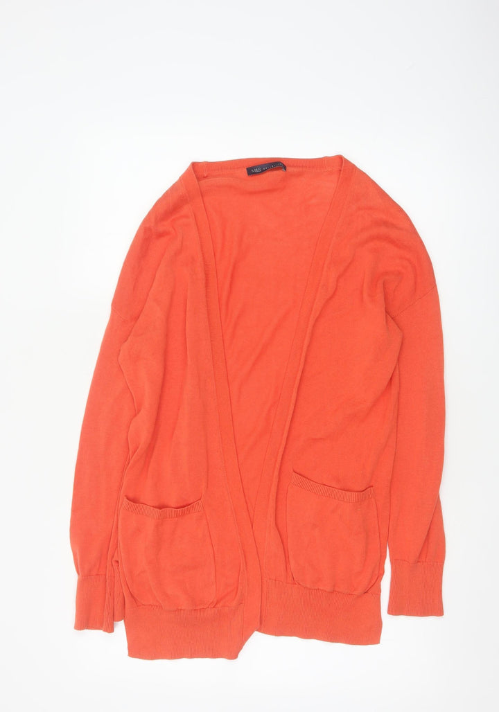 Marks and Spencer Women’s Orange Cotton Long Sleeve Cardigan Size S