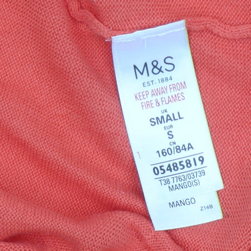 Marks and Spencer Women’s Orange Cotton Long Sleeve Cardigan Size S
