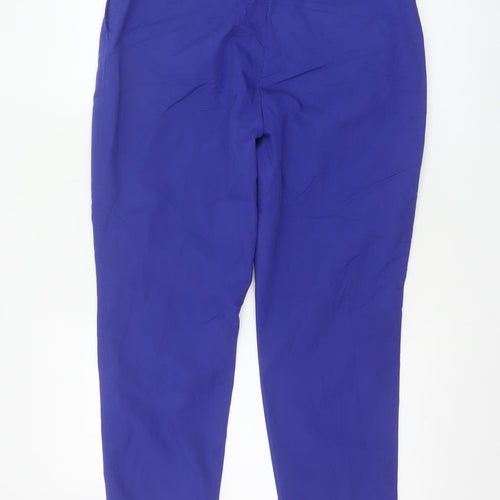 Marks and Spencer Women Blue Chino Style Straight Leg Cotton Trousers Size 12