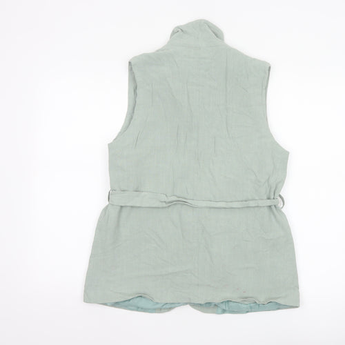 Et Vous Women Green Sleeveless Tunic Linen Blend Blouse Size 12
