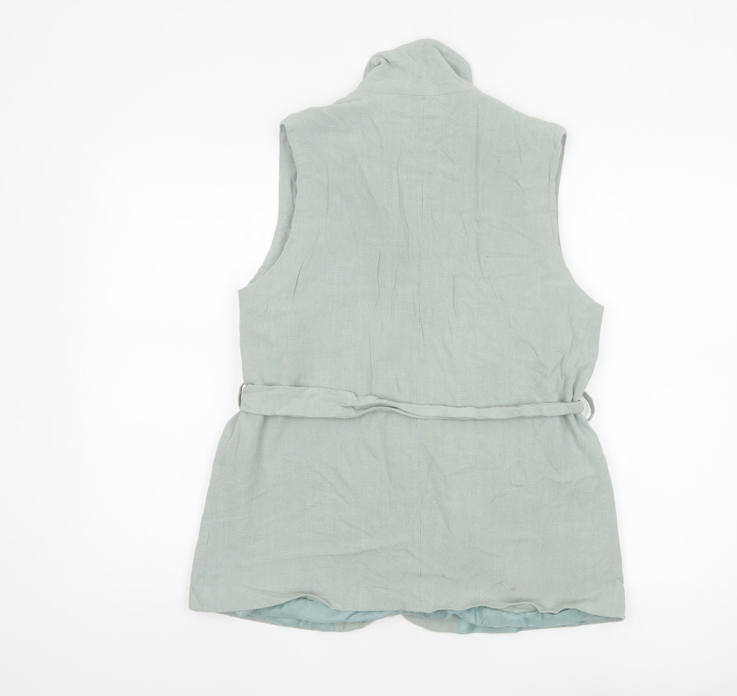 Et Vous Women Green Sleeveless Tunic Linen Blend Blouse Size 12
