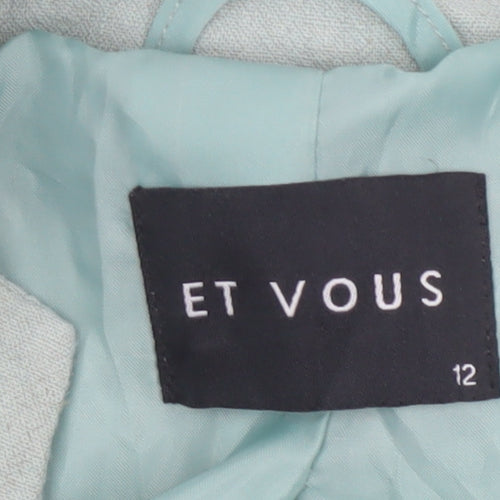 Et Vous Women Green Sleeveless Tunic Linen Blend Blouse Size 12