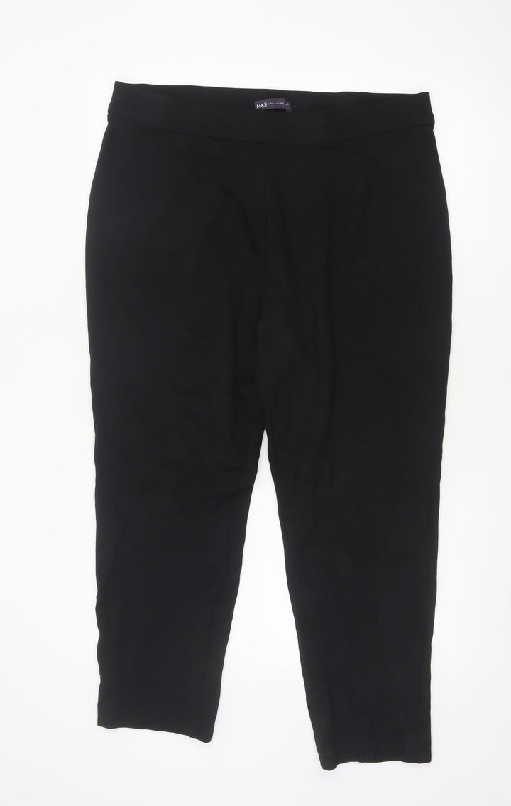 Marks and Spencer Women Black Size 18 Regular Fit Stretch Leggings