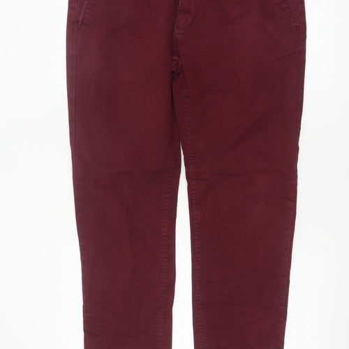 Zara Man Red Chino Trousers Men's Size L 36W Straight Fit
