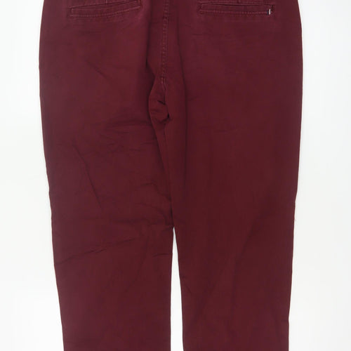 Zara Man Red Chino Trousers Men's Size L 36W Straight Fit