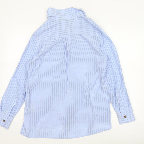 Marks and Spencer Women Blue Striped Button-Up Shirt Size 12