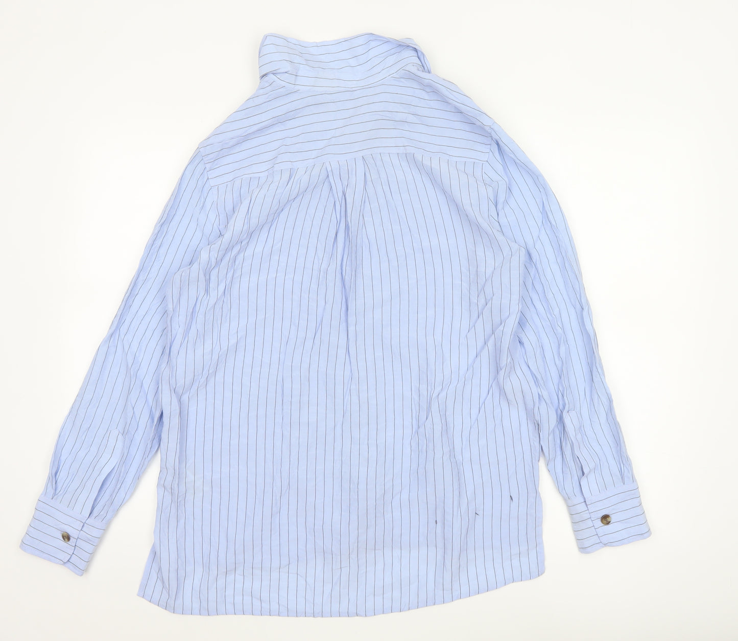 Marks and Spencer Women Blue Striped Button-Up Shirt Size 12