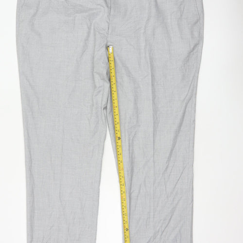 Marks and Spencer Men’s Grey Regular Fit Dress Trousers 48 Long