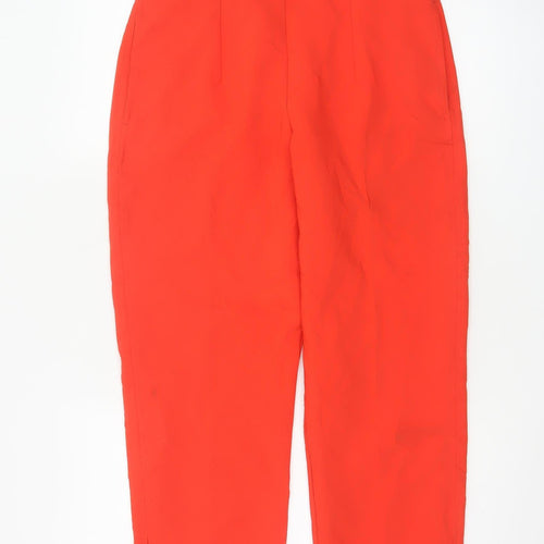Marks and Spencer Women Red Ankle Zip Slim Trousers Size 12