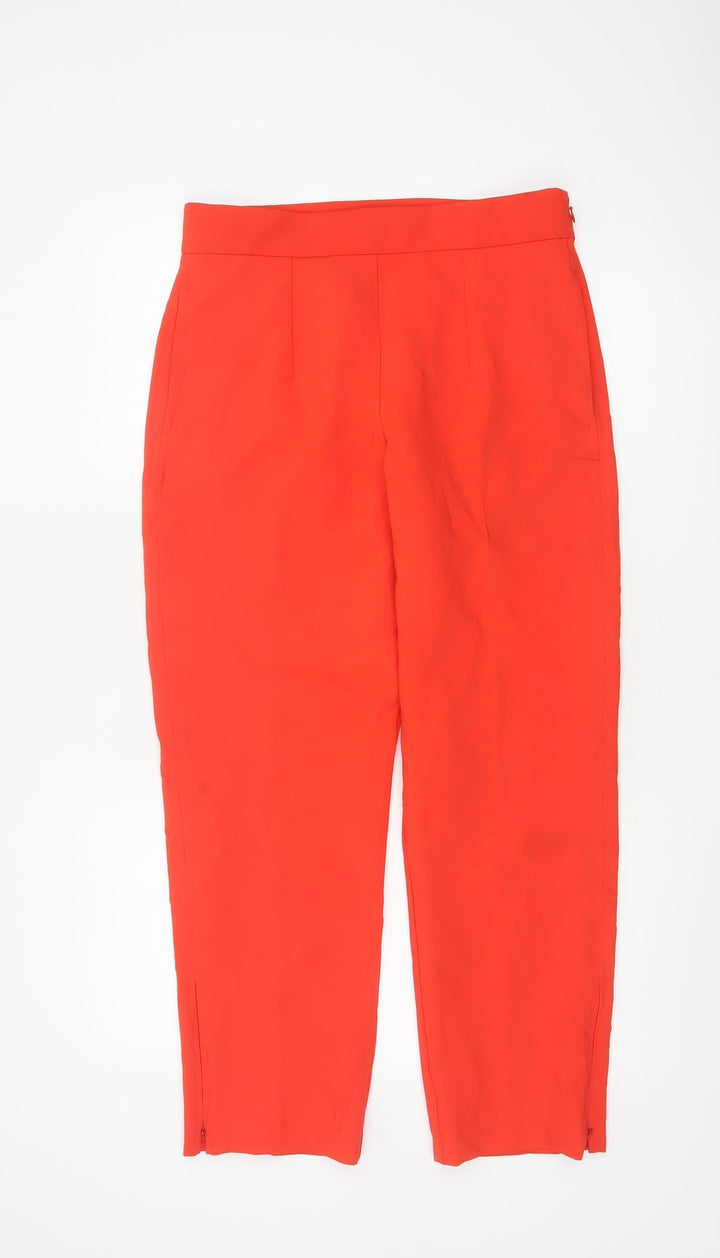 Marks and Spencer Women Red Ankle Zip Slim Trousers Size 12