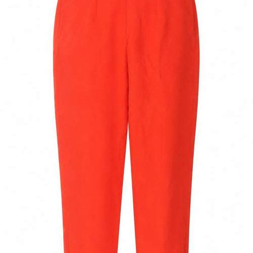 Marks and Spencer Women Red Ankle Zip Slim Trousers Size 12
