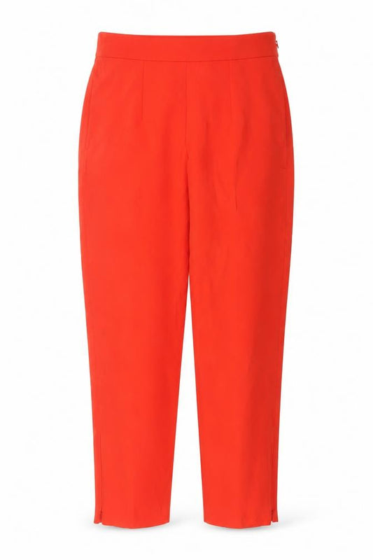 Front view of Marks & Spencer Women Red Ankle Zip Slim Trousers, size 12
