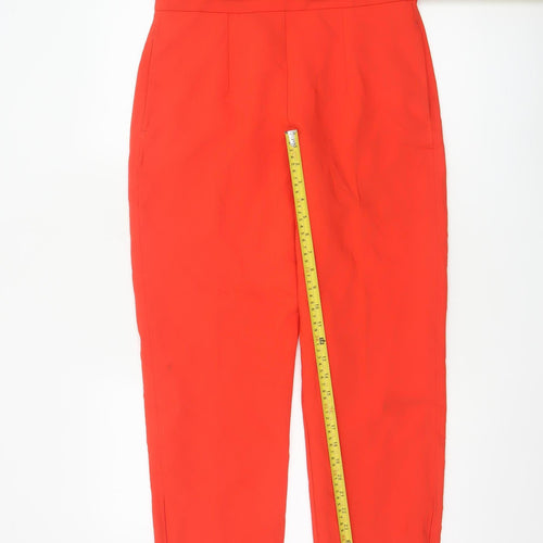 Marks and Spencer Women Red Ankle Zip Slim Trousers Size 12
