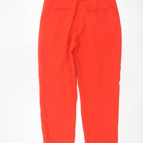 Marks and Spencer Women Red Ankle Zip Slim Trousers Size 12