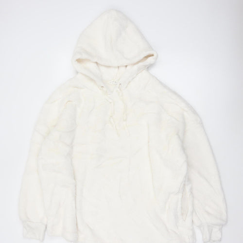 Marks and Spencer Women’s Ivory XL Fleece Hooded Nightwear Top