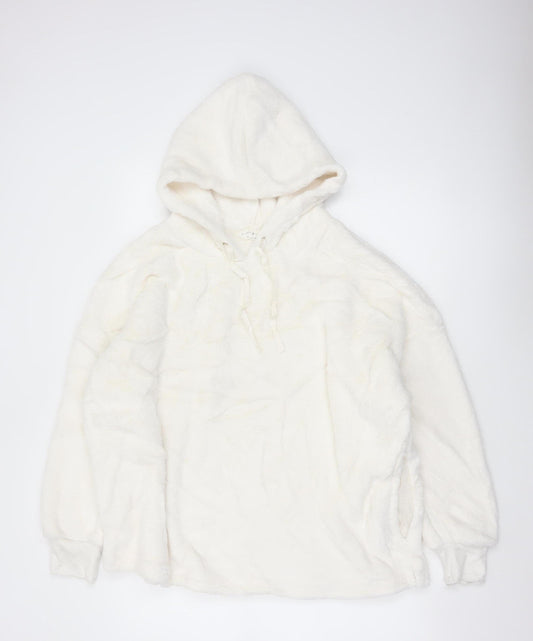 Marks and Spencer Women’s Ivory XL Fleece Hooded Nightwear Top