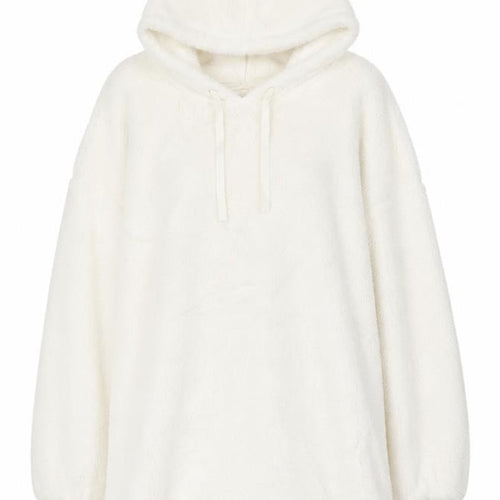Marks and Spencer Women’s Ivory XL Fleece Hooded Nightwear Top