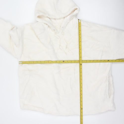 Marks and Spencer Women’s Ivory XL Fleece Hooded Nightwear Top