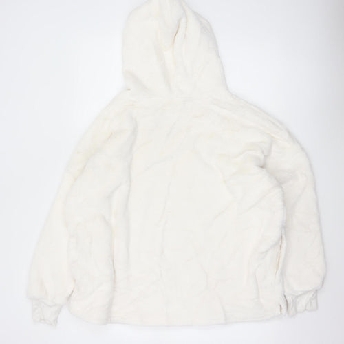 Marks and Spencer Women’s Ivory XL Fleece Hooded Nightwear Top