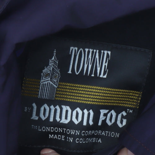 London Fog Women Purple Long Trench Coat Size 6 Belted Classic Style