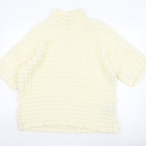 SELECTED FEMME Women's Ivory Textured High Neck Tunic Blouse XL
