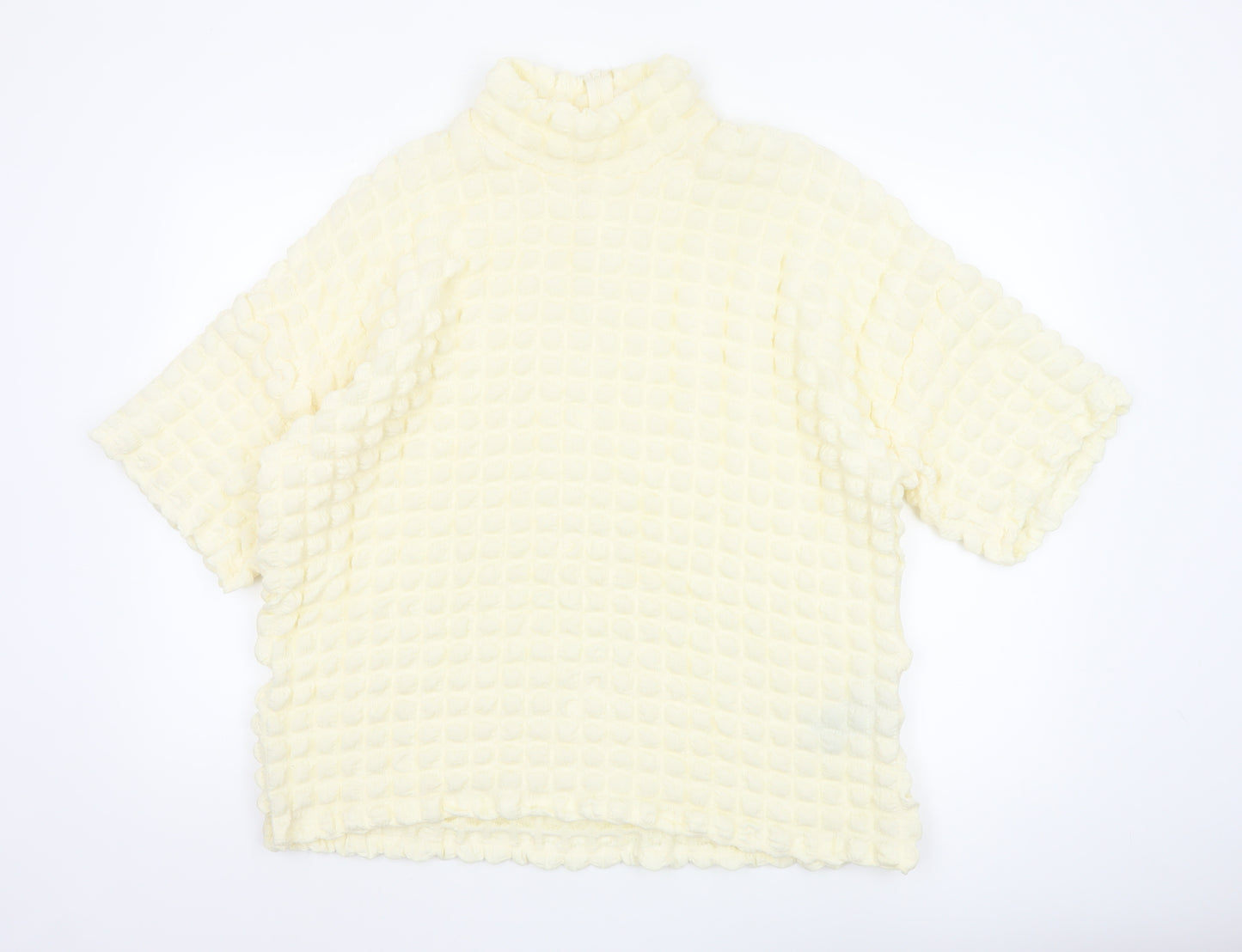 SELECTED FEMME Women's Ivory Textured High Neck Tunic Blouse XL