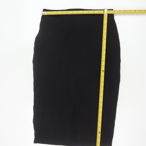Next Women Black Size 10 Pencil Skirt Viscose Blend Workwear