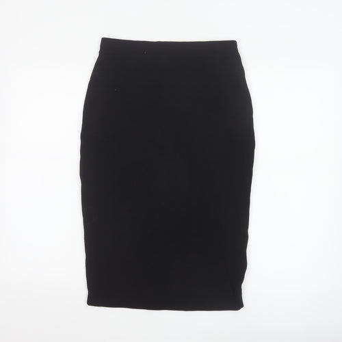 Next Women Black Size 10 Pencil Skirt Viscose Blend Workwear