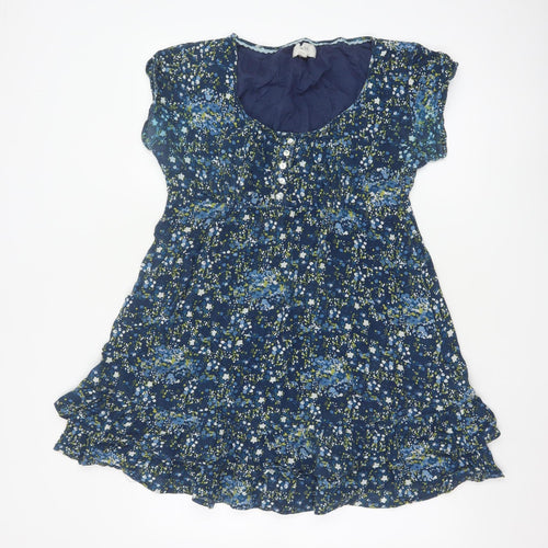 Mistral Women's Blue Floral A-Line Knee Length Dress Size 14