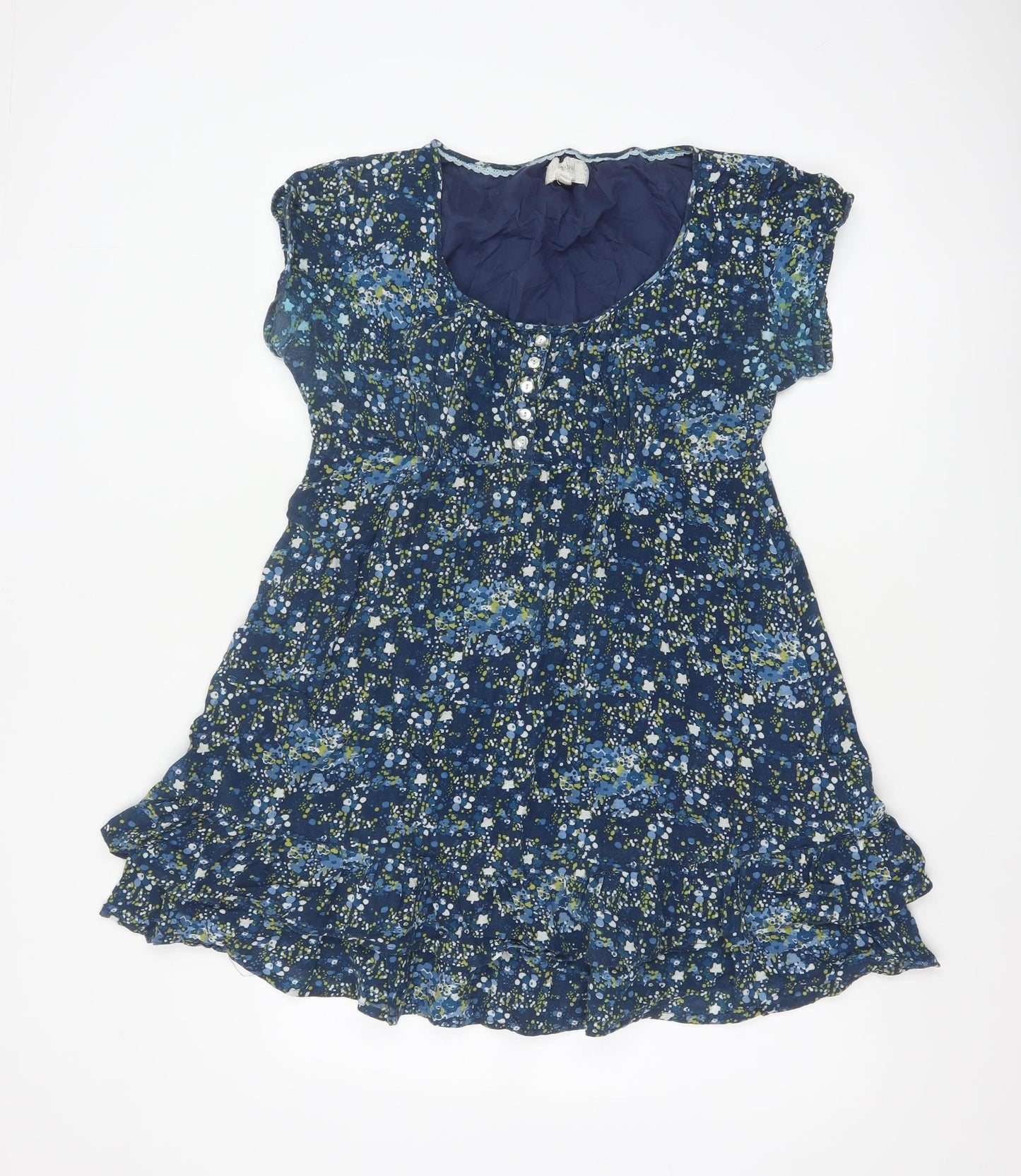 Mistral Women's Blue Floral A-Line Knee Length Dress Size 14