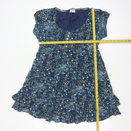 Mistral Women's Blue Floral A-Line Knee Length Dress Size 14