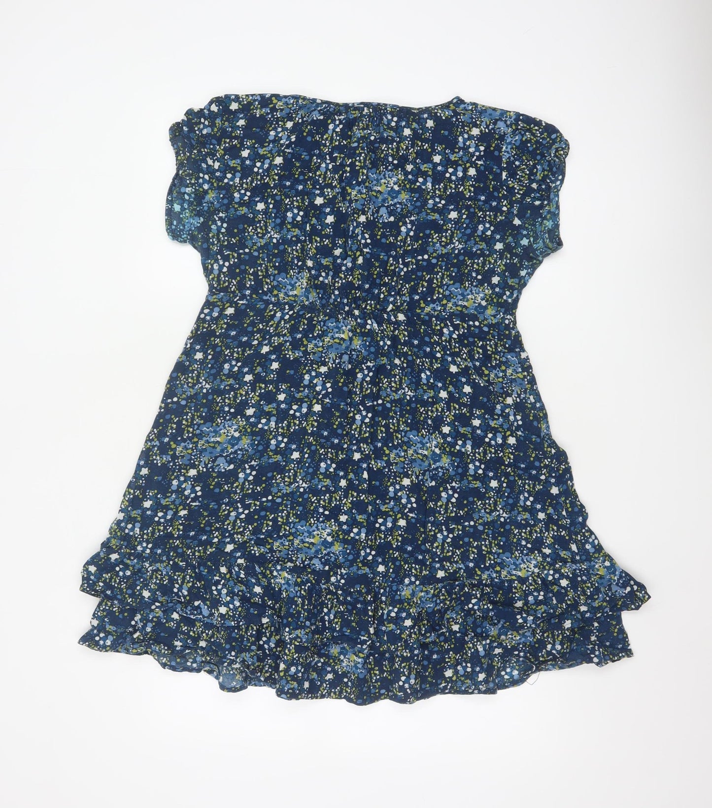 Mistral Women's Blue Floral A-Line Knee Length Dress Size 14