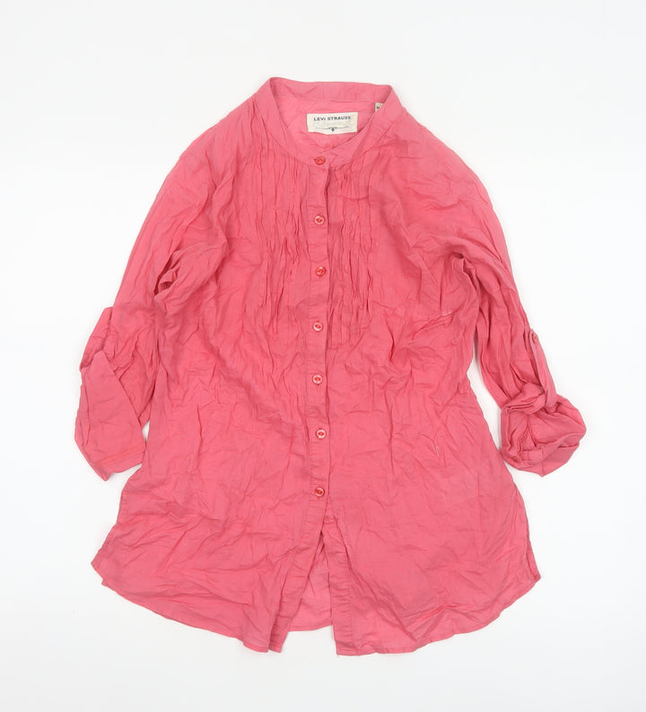 Levi Strauss Women’s Pink 3/4 Sleeve Cotton Tunic Shirt M