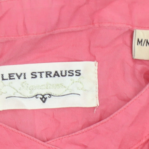 Levi Strauss Women’s Pink 3/4 Sleeve Cotton Tunic Shirt M