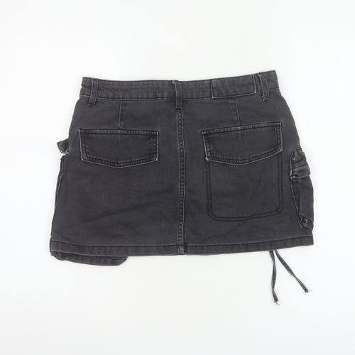 Bershka Women’s Black Cotton Cargo Mini Skirt Size 10