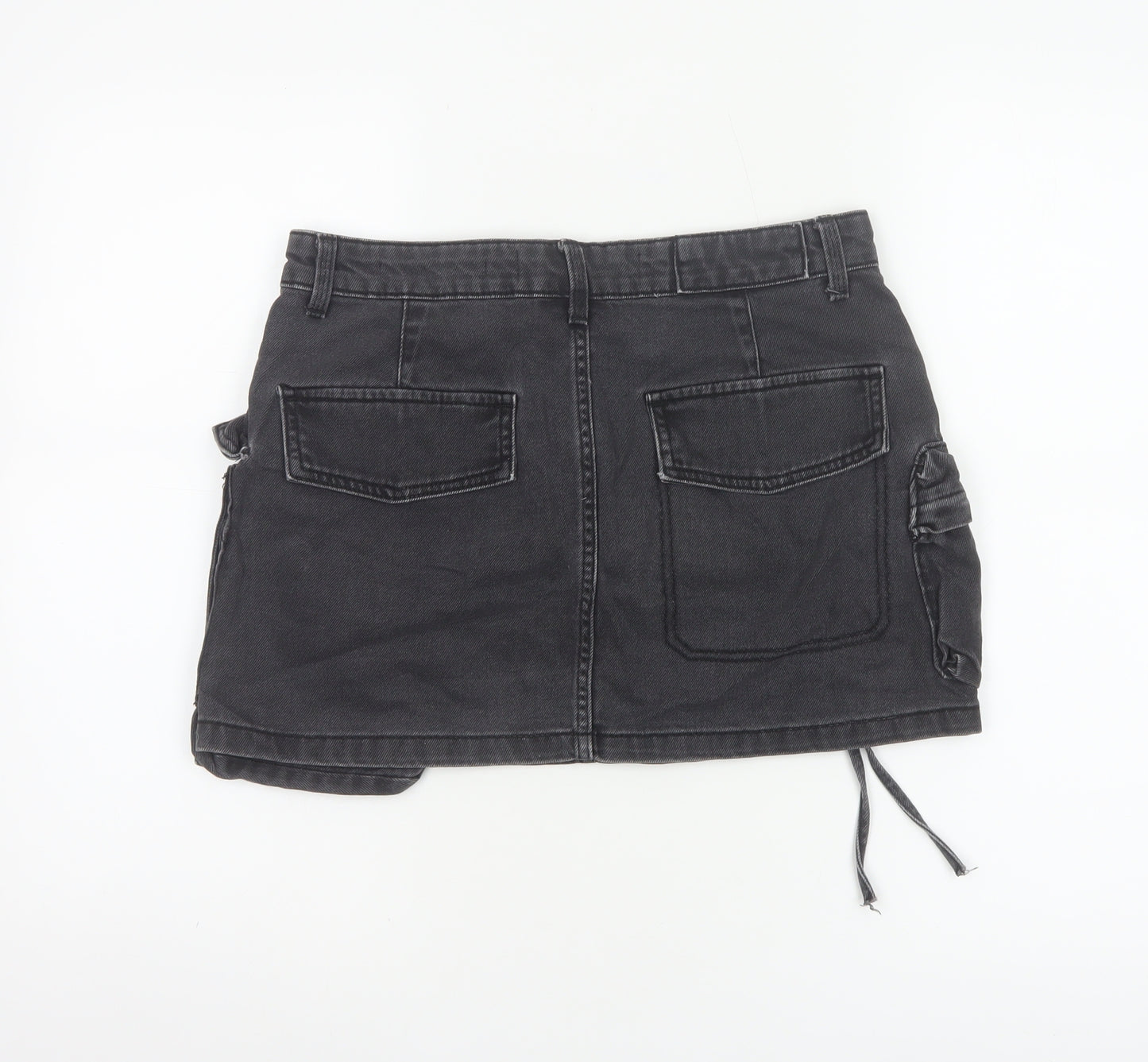 Bershka Women’s Black Cotton Cargo Mini Skirt Size 10