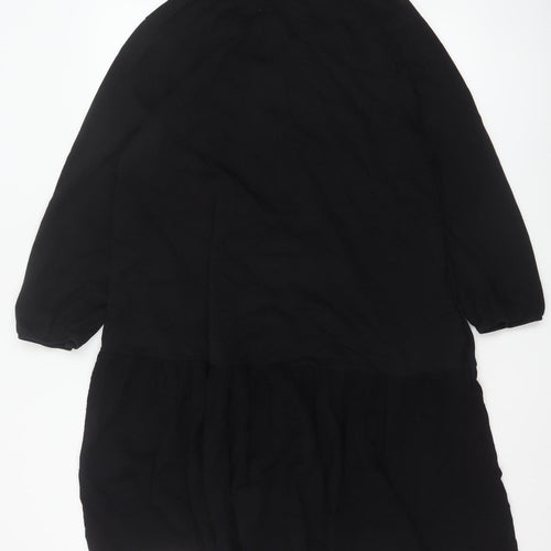 The White Company Women's Black Size 16 Long Sleeve Shirt Dress